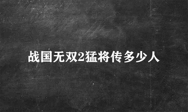 战国无双2猛将传多少人