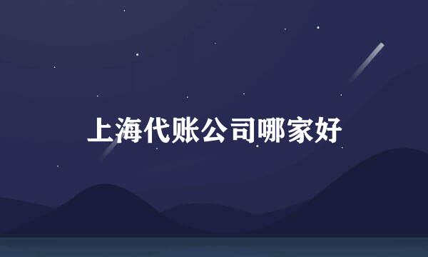 上海代账公司哪家好