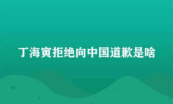 丁海寅拒绝向中国道歉是啥