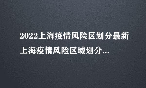 2022上海疫情风险区划分最新上海疫情风险区域划分2021