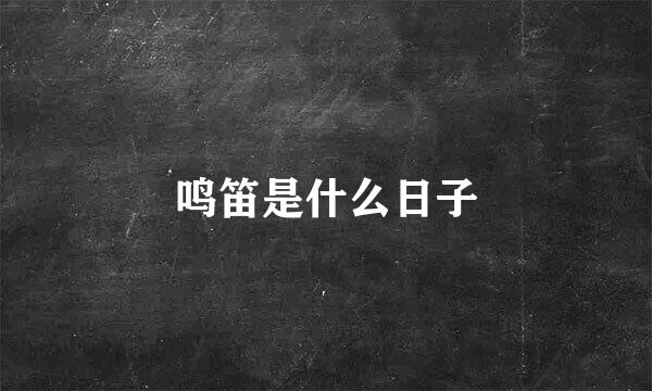 鸣笛是什么日子