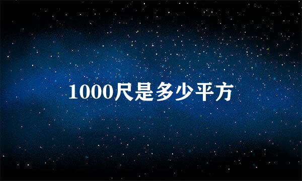 1000尺是多少平方