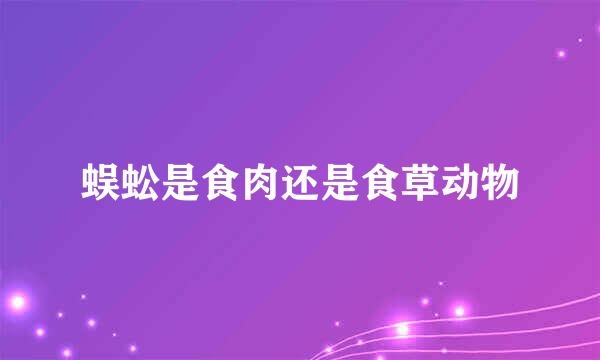 蜈蚣是食肉还是食草动物