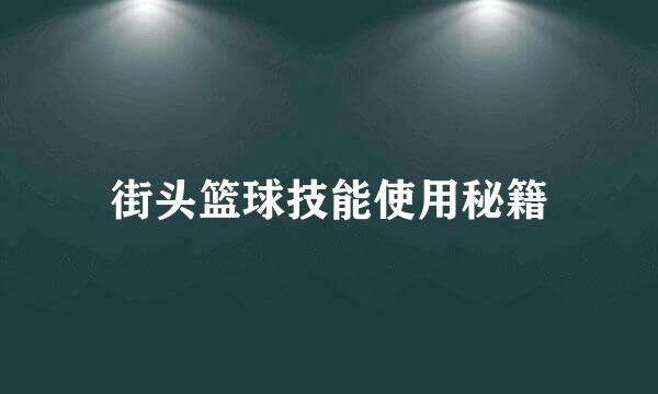 街头篮球技能使用秘籍