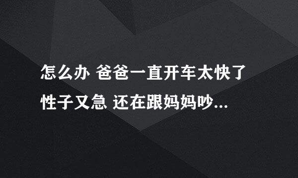 怎么办 爸爸一直开车太快了 性子又急 还在跟妈妈吵架 都不看前面 好恐怖 可是他说“别人开的慢