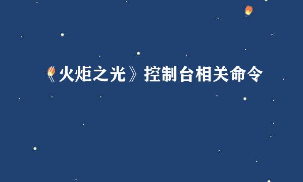 《火炬之光》控制台相关命令