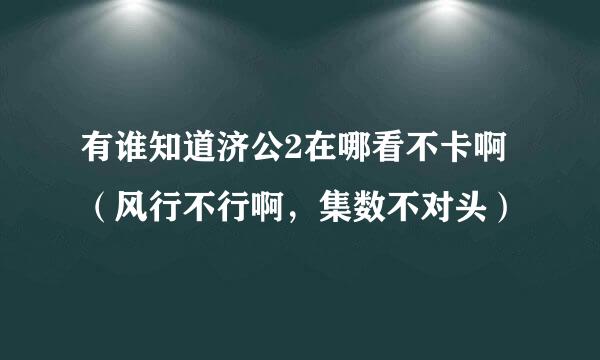 有谁知道济公2在哪看不卡啊（风行不行啊，集数不对头）