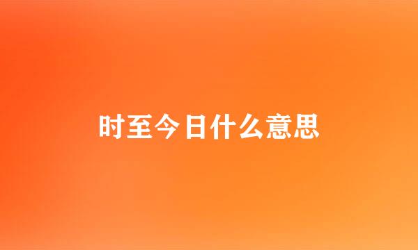 时至今日什么意思