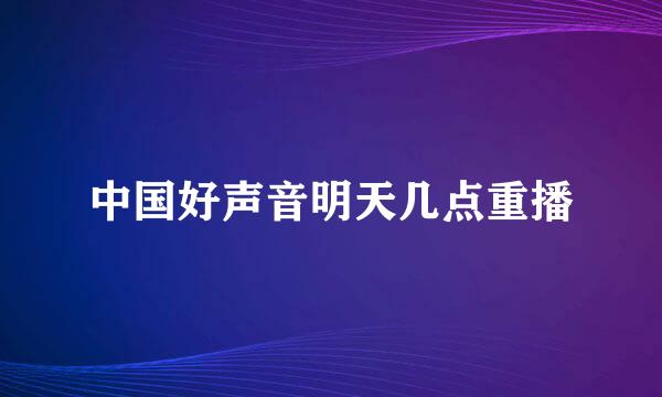 中国好声音明天几点重播