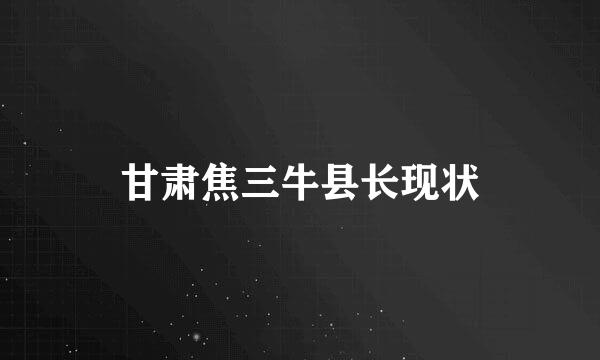 甘肃焦三牛县长现状