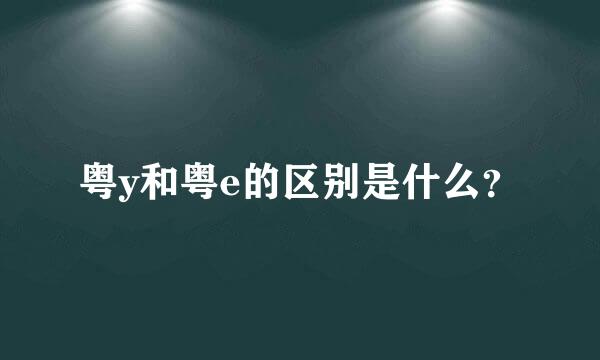 粤y和粤e的区别是什么？