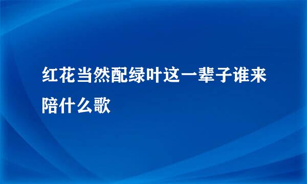 红花当然配绿叶这一辈子谁来陪什么歌