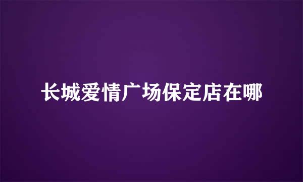 长城爱情广场保定店在哪