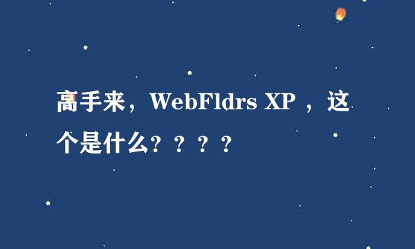 高手来，WebFldrs XP ，这个是什么？？？？