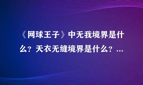 《网球王子》中无我境界是什么？天衣无缝境界是什么？是在哪节出现的？