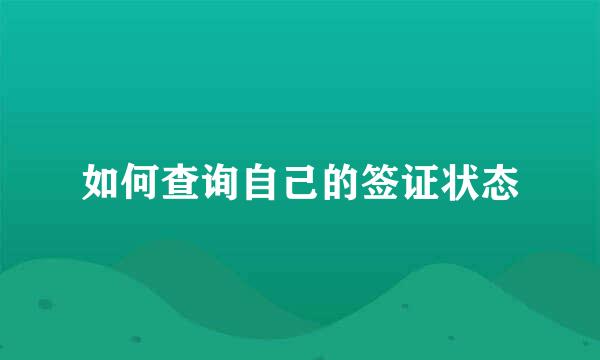 如何查询自己的签证状态