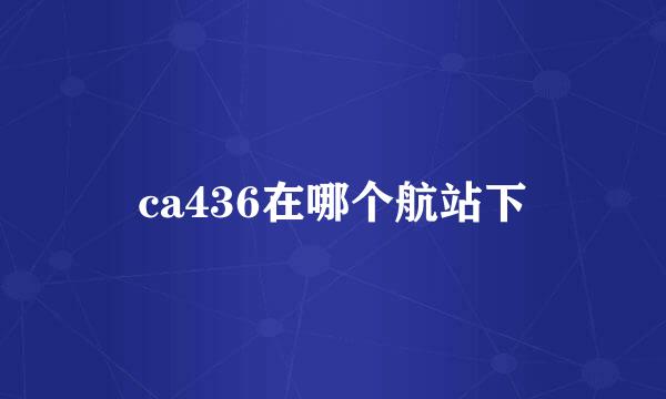 ca436在哪个航站下