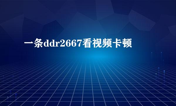 一条ddr2667看视频卡顿