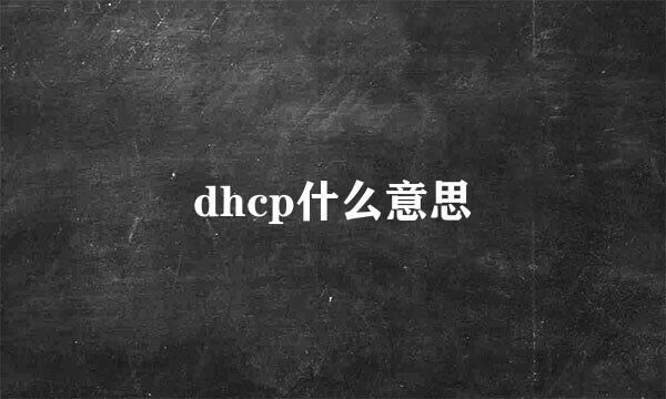 dhcp什么意思