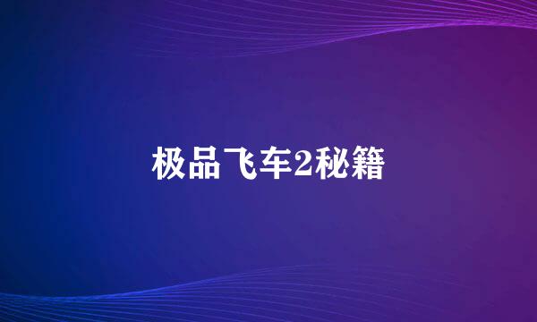 极品飞车2秘籍