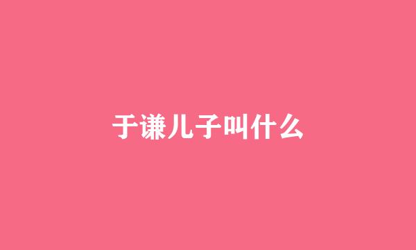 于谦儿子叫什么