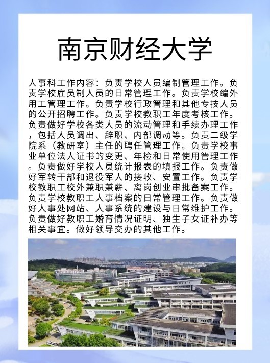 南京财经大学人事处