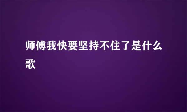 师傅我快要坚持不住了是什么歌