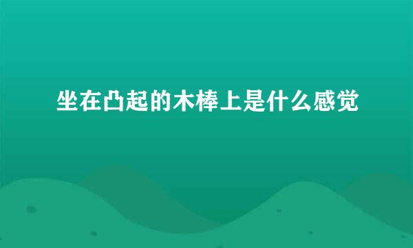 坐在凸起的木棒上是什么感觉