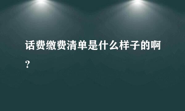 话费缴费清单是什么样子的啊？