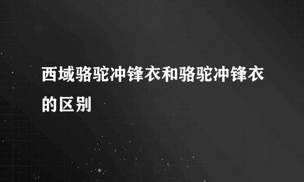 西域骆驼冲锋衣和骆驼冲锋衣的区别