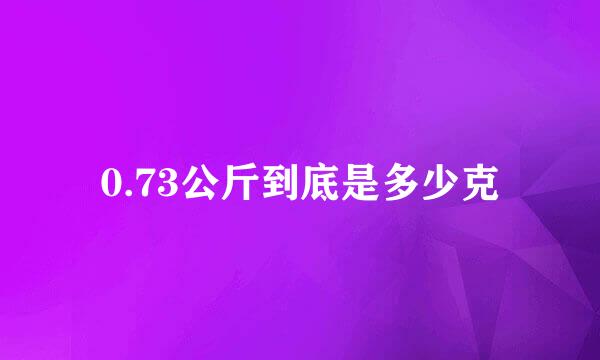 0.73公斤到底是多少克