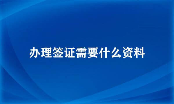 办理签证需要什么资料