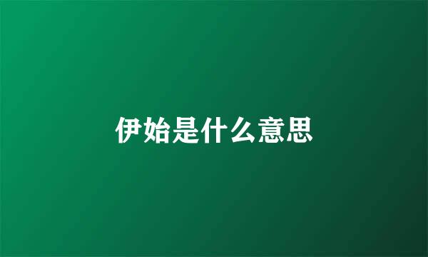 伊始是什么意思