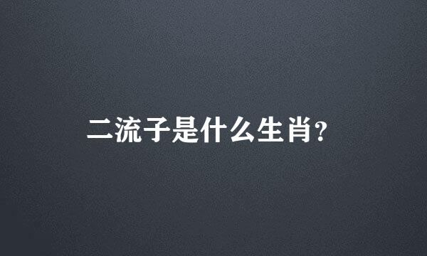 二流子是什么生肖？