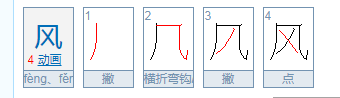 风第二笔画名称是什么?