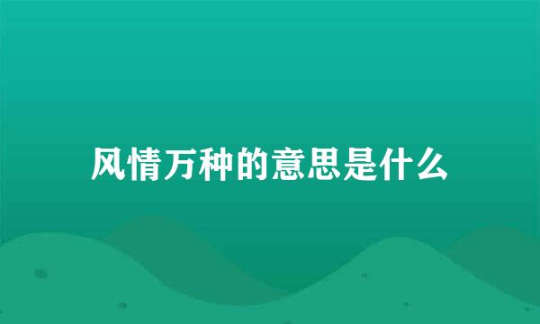 风情万种的意思是什么