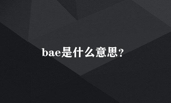 bae是什么意思？