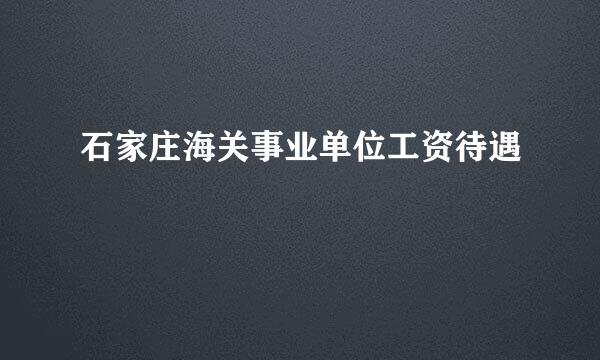 石家庄海关事业单位工资待遇