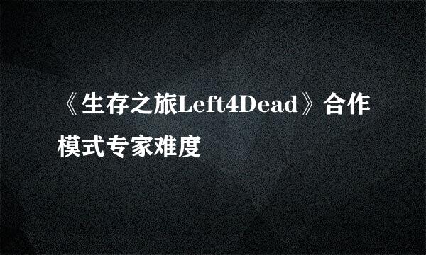 《生存之旅Left4Dead》合作模式专家难度