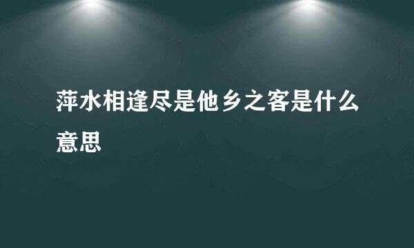 萍水相逢尽是他乡之客是什么意思