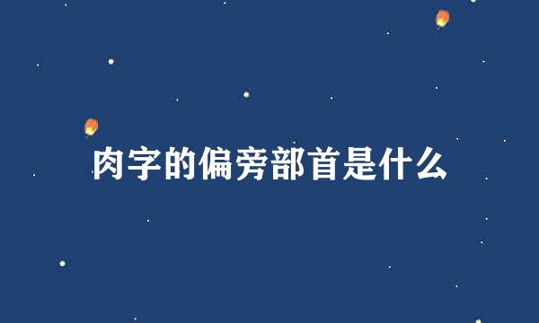 肉字的偏旁部首是什么