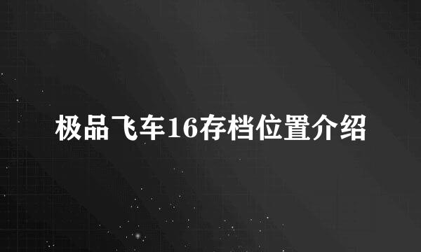 极品飞车16存档位置介绍