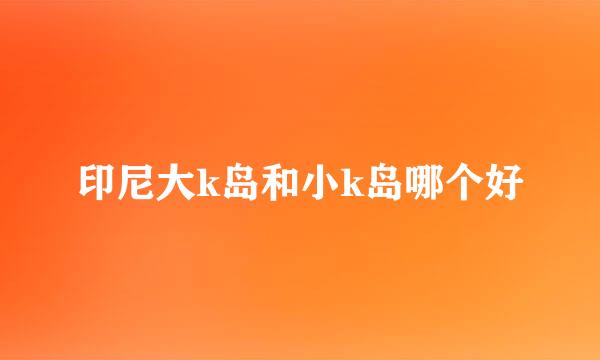 印尼大k岛和小k岛哪个好