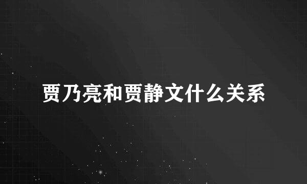 贾乃亮和贾静文什么关系