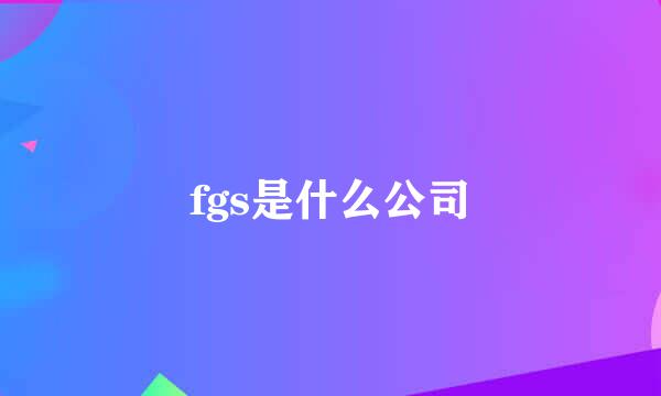 fgs是什么公司