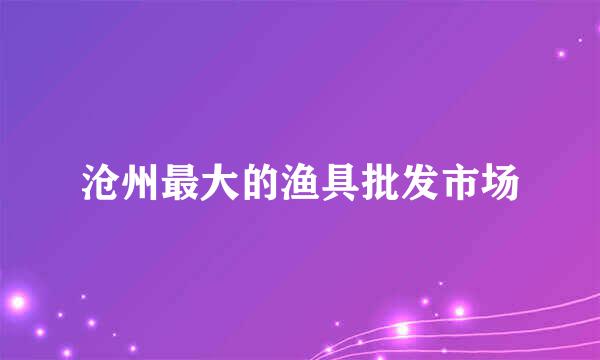 沧州最大的渔具批发市场