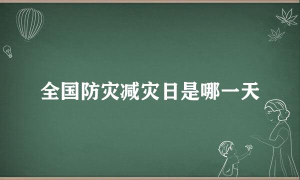 全国防灾减灾日是哪一天