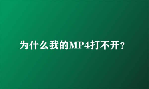 为什么我的MP4打不开？