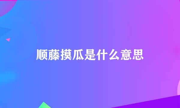 顺藤摸瓜是什么意思