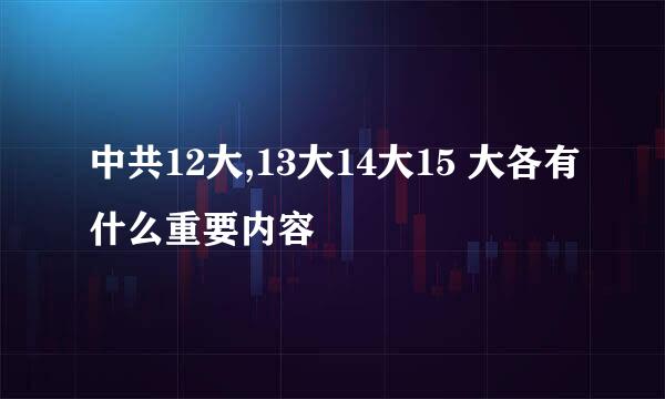 中共12大,13大14大15 大各有什么重要内容